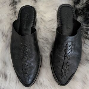Free people Nova black leather slip on